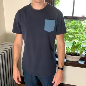 BYLT Large Drop Cut T Large Blue with Blue Pocket Square